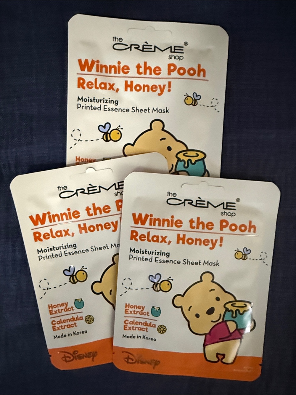 The Crème Shop RELAX, HONEY! Winnie the Pooh Essence Moisturizing Sheet Mask 3pc